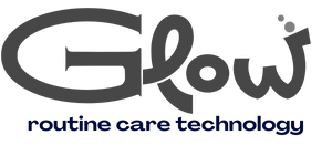 Logo of 'Glow' routine care technology on a white backgroun